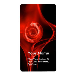 Etiqueta Rosa FRACTAL 1 Negro Rojo