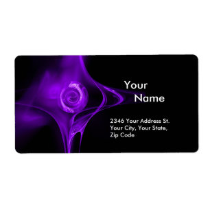 Etiqueta Rosa FRACTAL 1 Negro violeta púrpura