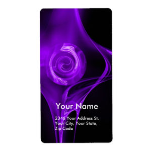 Etiqueta Rosa FRACTAL 1 Negro violeta púrpura