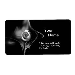 Etiqueta Rosa FRACTAL 1 Negro Y Blanco