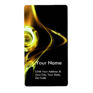 Etiqueta Rosa FRACTAL Amarillo Marrón Negro