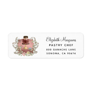 Etiqueta Rosa Gold Baker Bakery Pastry Chef
