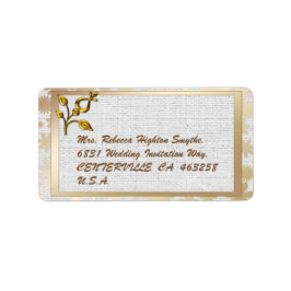 Etiqueta Rosa Gold Floral y Boda de línea