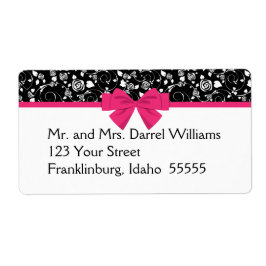 Etiqueta Rosa negra y blanca rosada