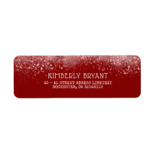 Etiqueta Rosa Purpurina de oro Borgoña Rojo