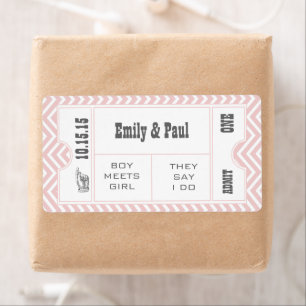 Etiqueta ROSA QUARTZ Boda PINK Guardar la fecha