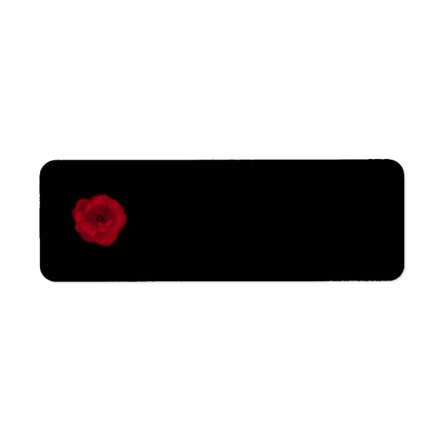 Etiqueta Rosa Roja. Fondo negro. (Frente)