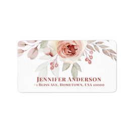 Etiqueta Rosa romántico rosa suave sobre Boda blanco