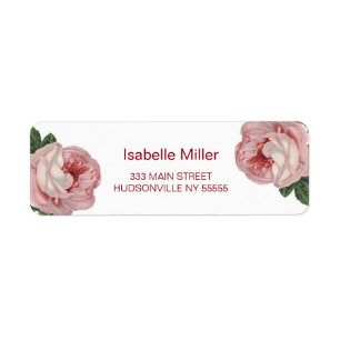 Etiqueta Rosa rosa rosa rosa floral de los jardines vintage
