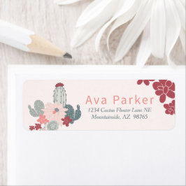 Etiqueta rosa suculenta de Cactus de moda