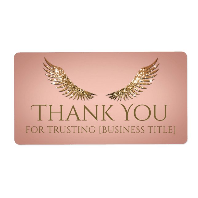 Etiqueta rosa vibrante de las alas de Purpurina do (Frente)