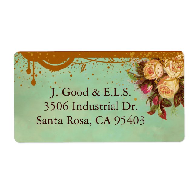 Etiqueta Rosa victoriano Elegant Personalizado Labels (Frente)