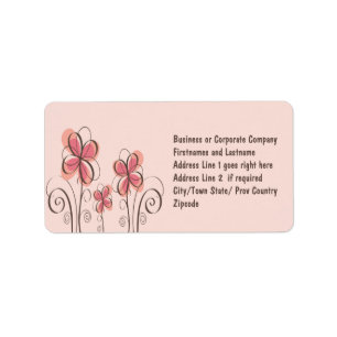 Etiqueta Rosa y diseño de las flores del Doodle de Brown