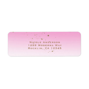 Etiqueta Rosa y dorado Moderno Glam ESTUFA DE NOVIA Elegant