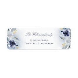 Etiqueta rosas azules