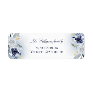 Etiqueta rosas azules