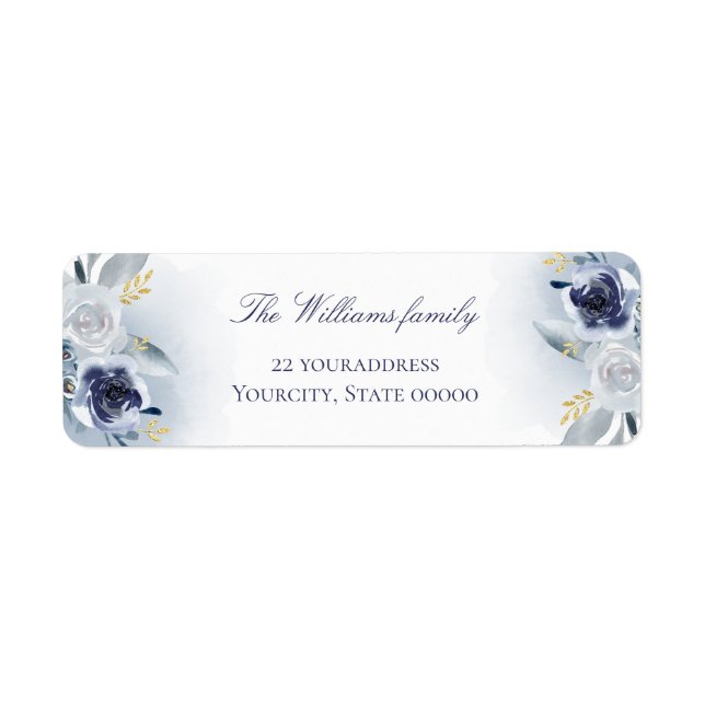 Etiqueta rosas azules (Frente)