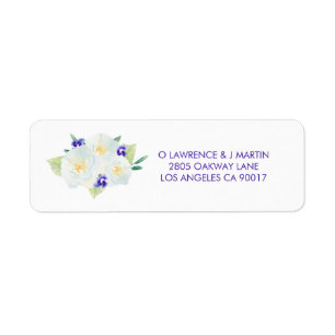 Etiqueta Rosas blancas y violetas