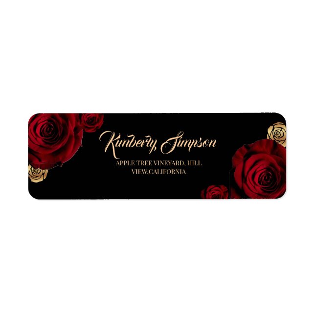 Etiqueta Rosas Borgoña Boda Boho  (Frente)