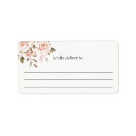 Etiqueta Rosas Corales Románticas Shabby Chic Grandes para 