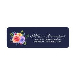 Etiqueta Rosas de acuarela Floral Bouquet