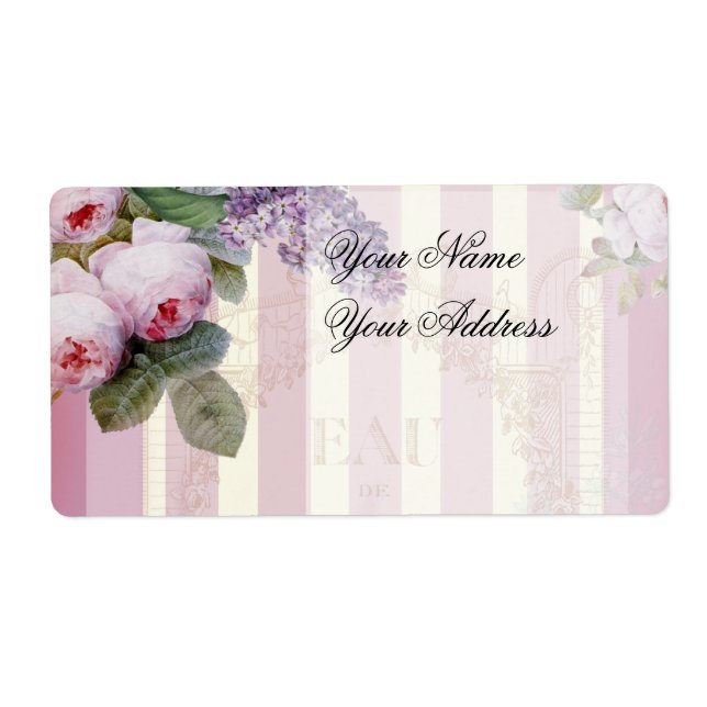 Etiqueta Rosas de la cosecha y Lilac (Frente)