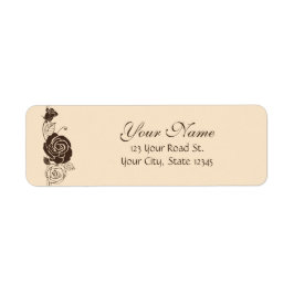 Etiqueta Rosas de la crema y de café