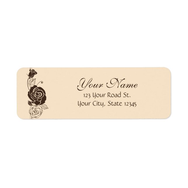 Etiqueta Rosas de la crema y de café (Frente)