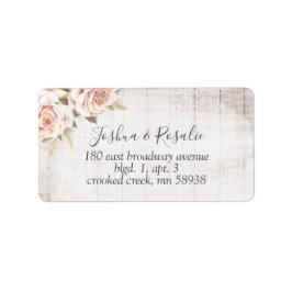 Etiqueta Rosas de Madera Rusa y Románticos Shabby Chic Flor