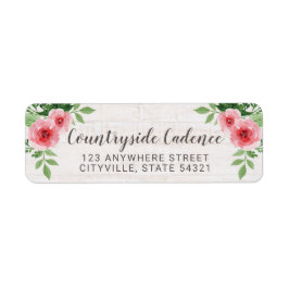 Etiqueta Rosas de Shabby Chic en dirección de retorno de ma