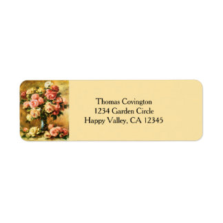 Etiqueta Rosas en el Bella Artes de Renoir de Vase