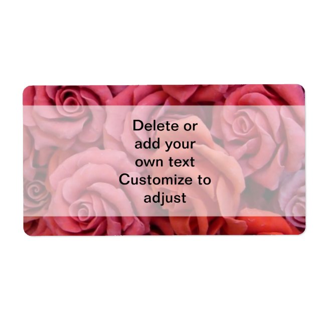 Etiqueta Rosas florales rosas (Frente)