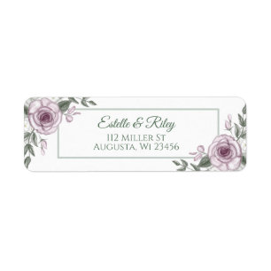 Etiqueta Rosas Mauve Elegant Floral