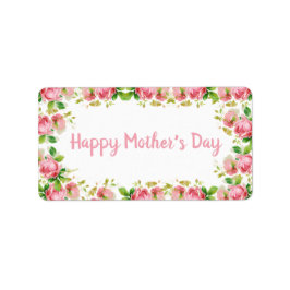 Etiqueta Rosas pintados de color rosa - Feliz Día de la Mad