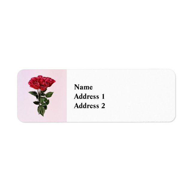 Etiqueta Rosas rojas y hojas (Frente)