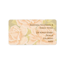 Etiqueta Rosas románticos rosados con flores doradas