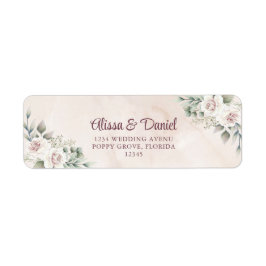Etiqueta Rosas Rosadas Boho Dirección de Retorno
