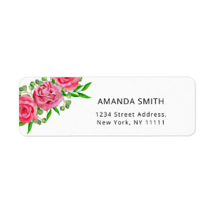 Etiqueta Rosas rosadas con tono floral