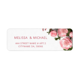 Etiqueta Rosas rosadas flores 3D |  Boda
