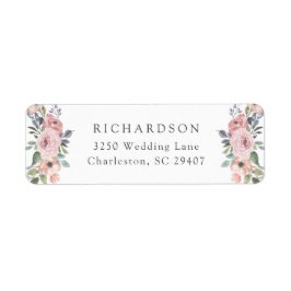 Etiqueta Rosas subsutiles de acuarela | Boda romántico