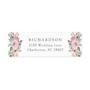 Etiqueta Rosas subsutiles de acuarela   Boda romántico