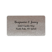 Rose Faux Glitter Address Label