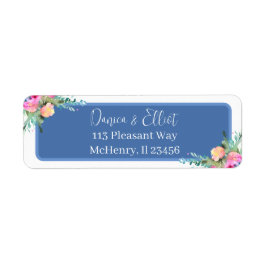 Etiqueta Rosebud rosa azul elegante