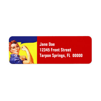 Etiqueta Rosie The Riveter Vintage Fun Return Address Label