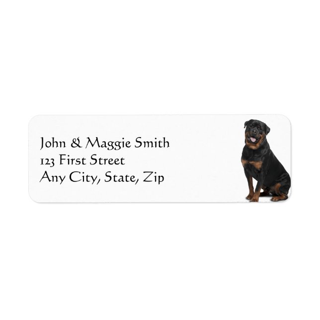 Etiqueta Rottweiler Dog Mascota Animal (Frente)