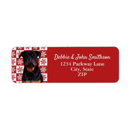 Etiqueta Rottweiler Dog Return Address Animal Navidad