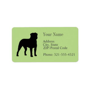 Etiqueta Rottweiler Silhouette