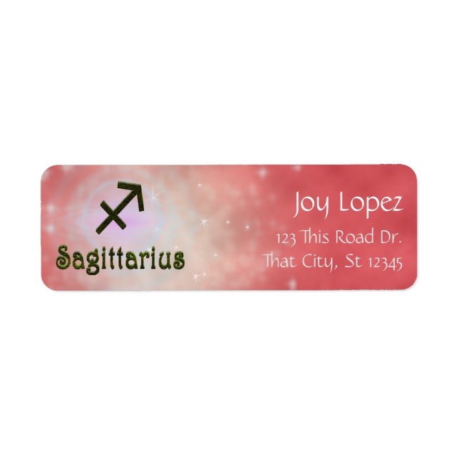 Etiqueta Rótulo Astrológico Sagittarius Zodiac (Frente)