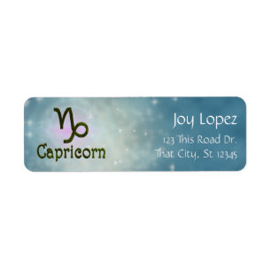 Etiqueta Rótulo Astrológico Zodiac Capricornio de color esc