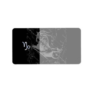 Etiqueta Rótulo cromado como Capricornio Zodiaco en Heveliu